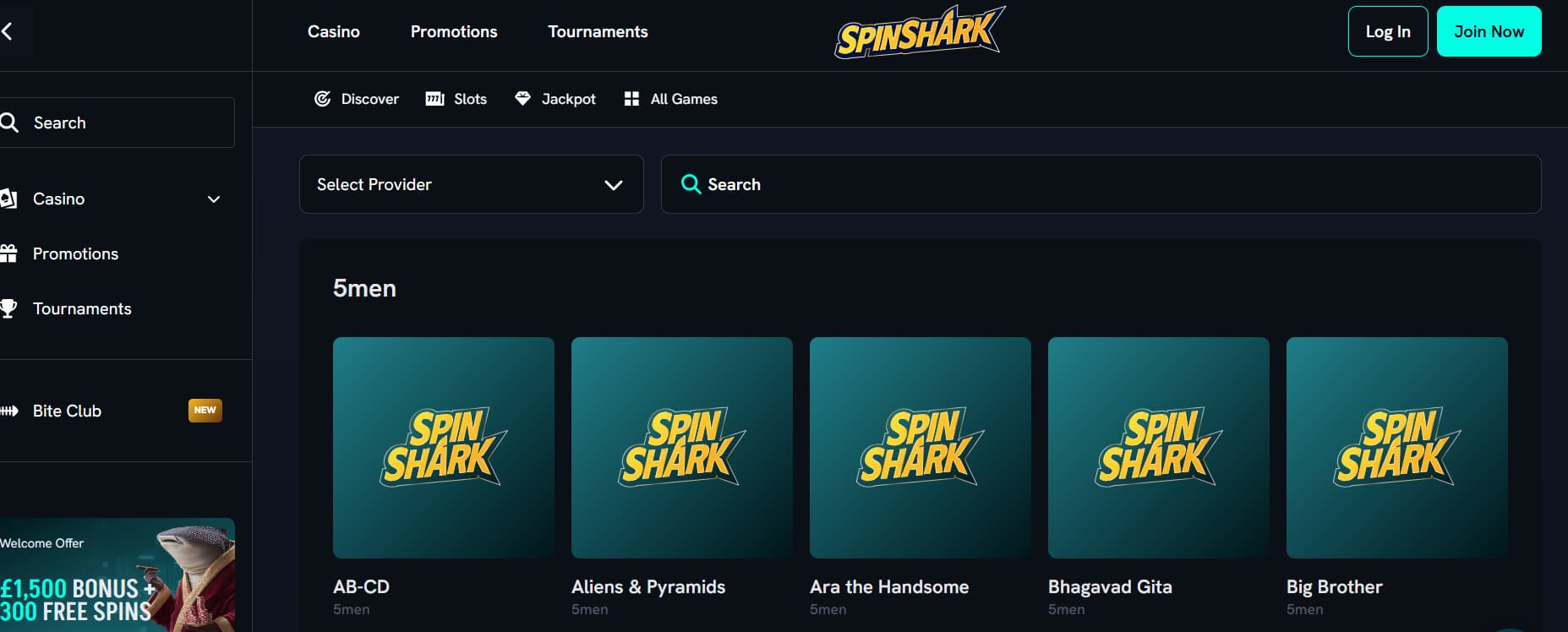 spinshark slots